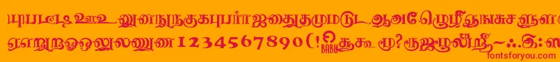 NagananthiniRegular Font – Red Fonts on Orange Background