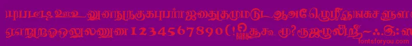 NagananthiniRegular Font – Red Fonts on Purple Background