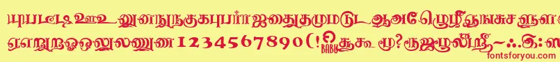 NagananthiniRegular Font – Red Fonts on Yellow Background