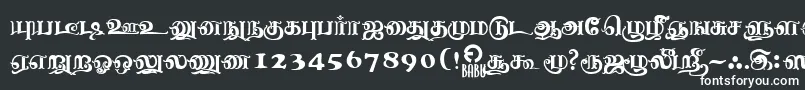 フォントNagananthiniRegular – 黒い背景に白い文字