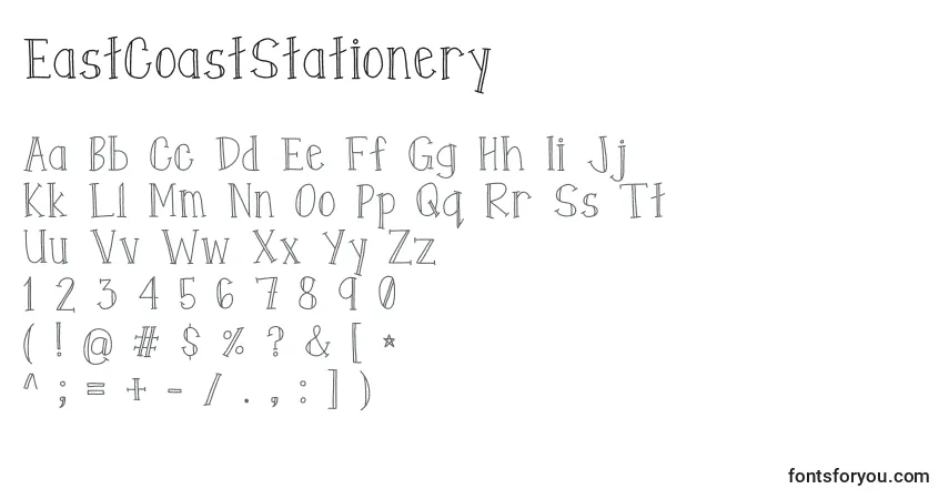 Fuente EastCoastStationery - alfabeto, números, caracteres especiales