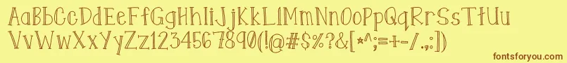 EastCoastStationery Font – Brown Fonts on Yellow Background