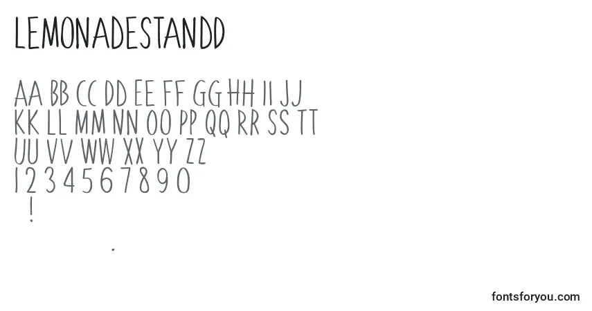 Czcionka LemonadeStandD – alfabet, cyfry, specjalne znaki