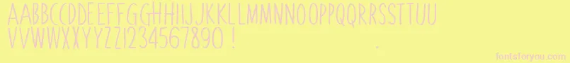 LemonadeStandD-fontti – vaaleanpunaiset fontit keltaisella taustalla