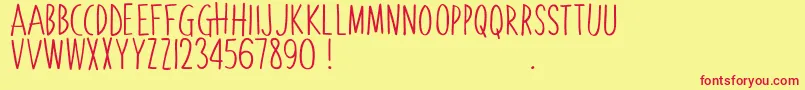 LemonadeStandD Font – Red Fonts on Yellow Background