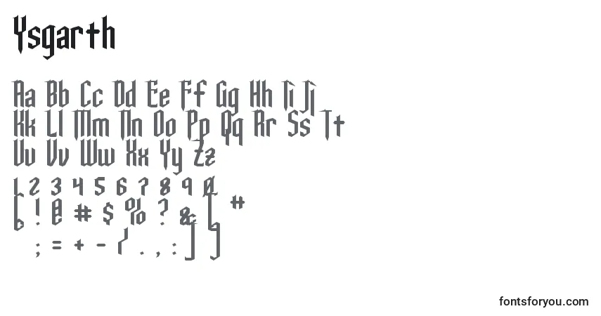 Schriftart Ysgarth – Alphabet, Zahlen, spezielle Symbole