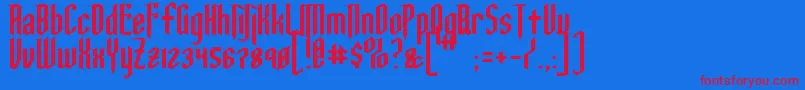 Ysgarth Font – Red Fonts on Blue Background