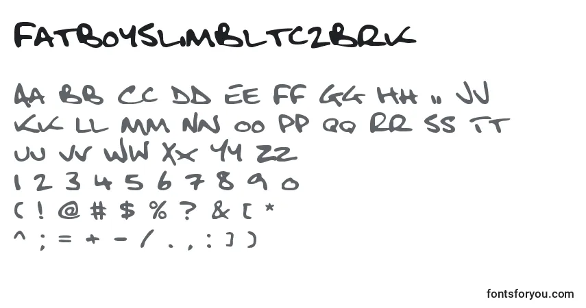 A fonte FatboySlimBltc2Brk – alfabeto, números, caracteres especiais