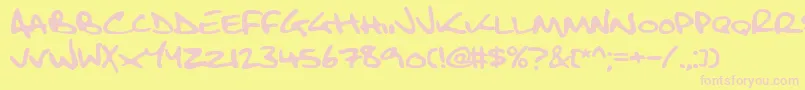 FatboySlimBltc2Brk-Schriftart – Rosa Schriften auf gelbem Hintergrund