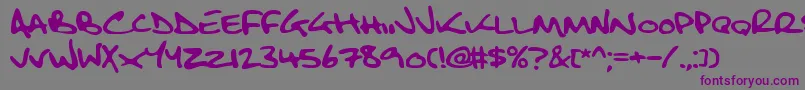 フォントFatboySlimBltc2Brk – 紫色のフォント、灰色の背景