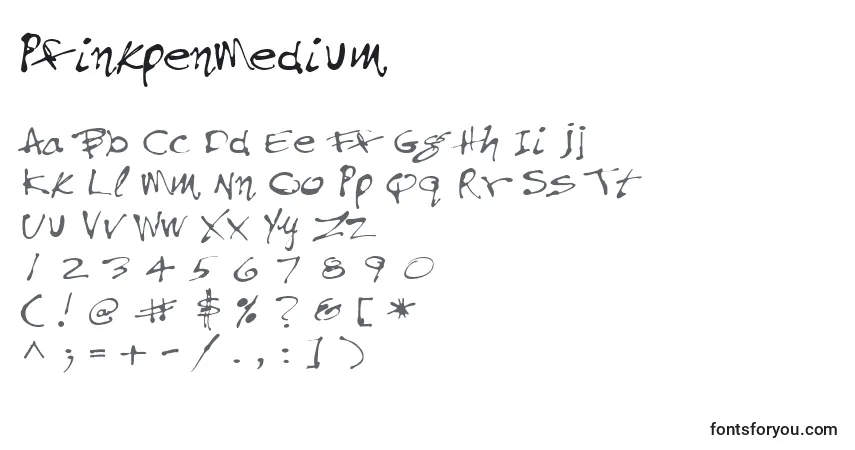 A fonte PfinkpenMedium – alfabeto, números, caracteres especiais