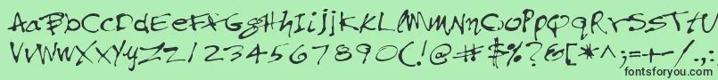 フォントPfinkpenMedium – 緑の背景に黒い文字