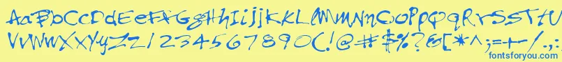 PfinkpenMedium Font – Blue Fonts on Yellow Background