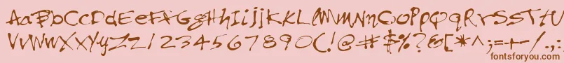 PfinkpenMedium-Schriftart – Braune Schriften auf rosa Hintergrund