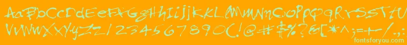 PfinkpenMedium Font – Green Fonts on Orange Background
