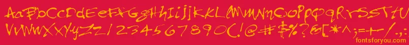 PfinkpenMedium Font – Orange Fonts on Red Background