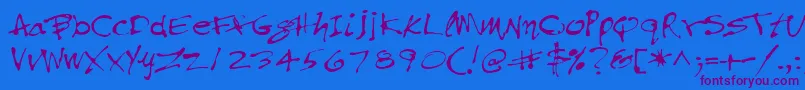 PfinkpenMedium Font – Purple Fonts on Blue Background