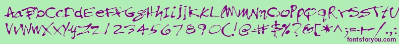 PfinkpenMedium Font – Purple Fonts on Green Background