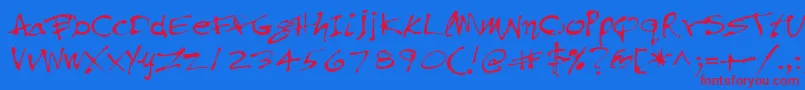 PfinkpenMedium Font – Red Fonts on Blue Background