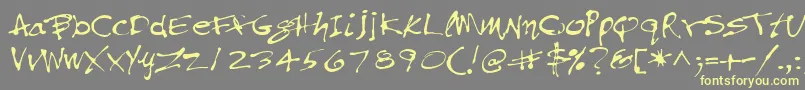 PfinkpenMedium Font – Yellow Fonts on Gray Background