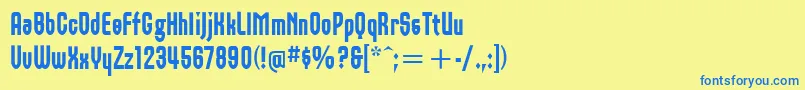 OrbonItcBlack Font – Blue Fonts on Yellow Background