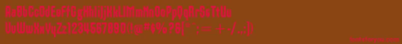 フォントOrbonItcBlack – 赤い文字が茶色の背景にあります。