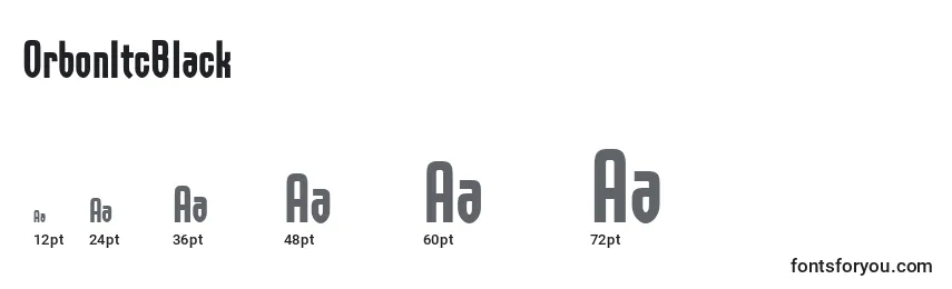 OrbonItcBlack Font Sizes