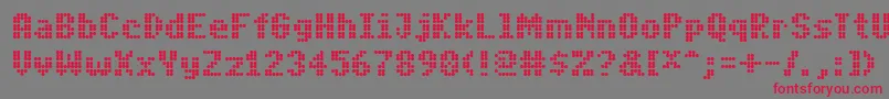 PfdigidotFive Font – Red Fonts on Gray Background