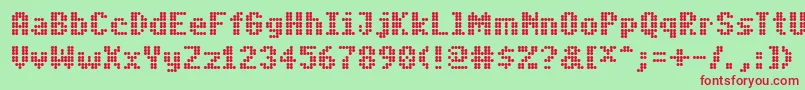 PfdigidotFive Font – Red Fonts on Green Background