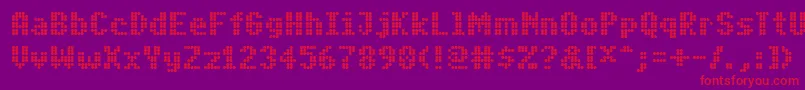 フォントPfdigidotFive – 紫の背景に赤い文字