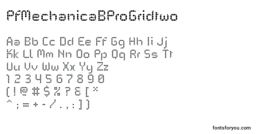 PfMechanicaBProGridtwoフォント–アルファベット、数字、特殊文字