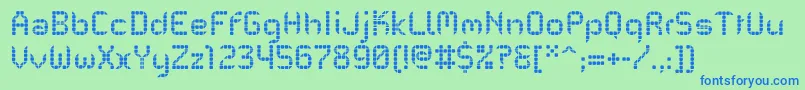 PfMechanicaBProGridtwo Font – Blue Fonts on Green Background