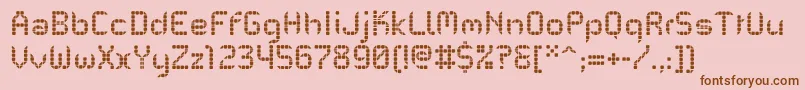 PfMechanicaBProGridtwo Font – Brown Fonts on Pink Background