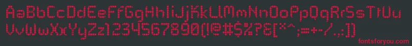 PfMechanicaBProGridtwo Font – Red Fonts on Black Background