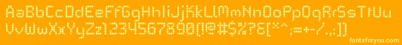 PfMechanicaBProGridtwo Font – Yellow Fonts on Orange Background