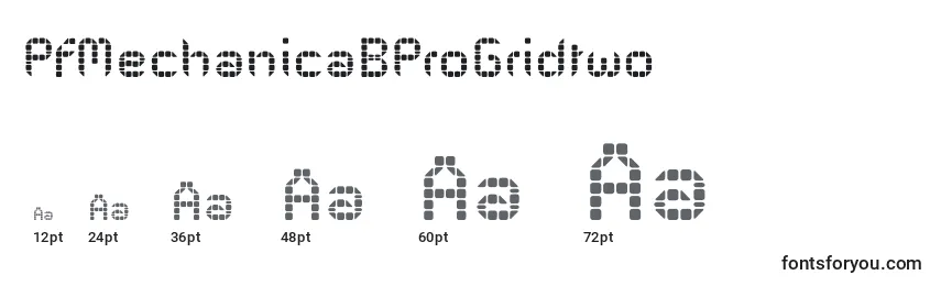 PfMechanicaBProGridtwo Font Sizes