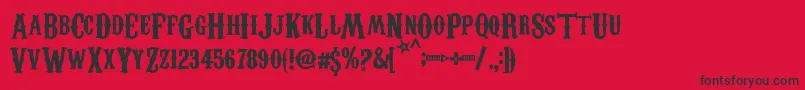 CarnivaleeFreakshow Font – Black Fonts on Red Background
