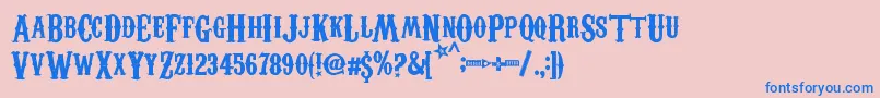 CarnivaleeFreakshowフォントについての詳細 フォントCarnivaleeFreakshow – ピンクの背景に青い文字