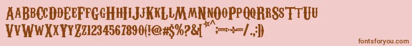 CarnivaleeFreakshow Font – Brown Fonts on Pink Background