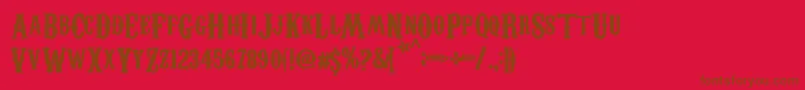 Saiba mais sobre a fonte CarnivaleeFreakshow Fonte CarnivaleeFreakshow – fontes marrons em um fundo vermelho
