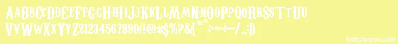 CarnivaleeFreakshow Font – White Fonts on Yellow Background