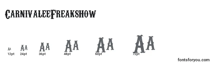 Größen der Schriftart CarnivaleeFreakshow