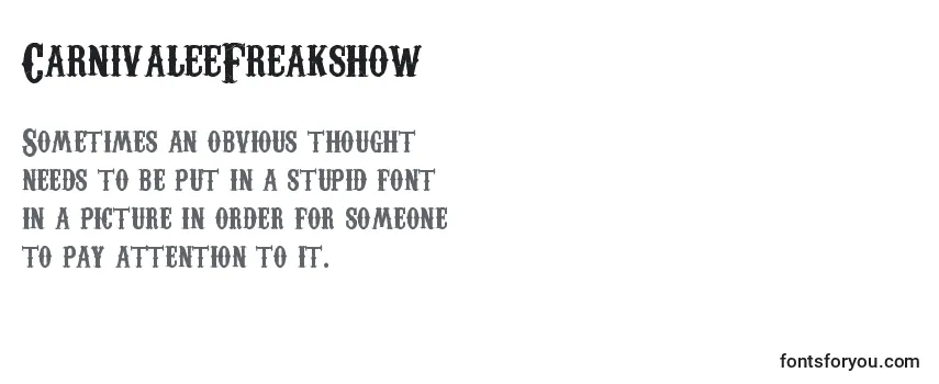 Überblick über die Schriftart CarnivaleeFreakshow