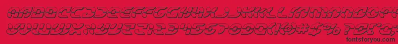 Starfighterbold3Dital Font – Black Fonts on Red Background