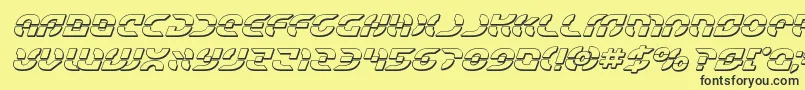 Starfighterbold3Dital Font – Black Fonts on Yellow Background