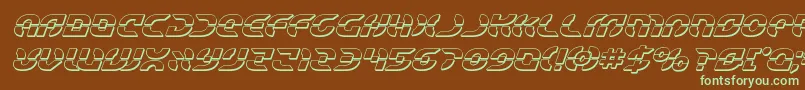 Starfighterbold3Dital Font – Green Fonts on Brown Background