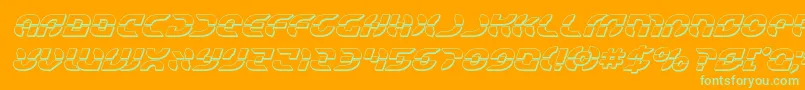 Starfighterbold3Dital Font – Green Fonts on Orange Background