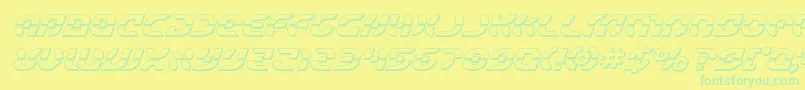 Starfighterbold3Dital Font – Green Fonts on Yellow Background