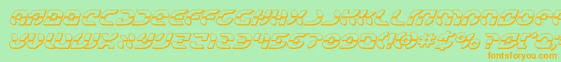 Starfighterbold3Dital Font – Orange Fonts on Green Background