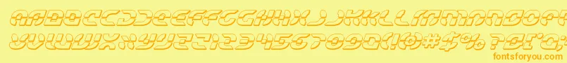 Starfighterbold3Dital Font – Orange Fonts on Yellow Background